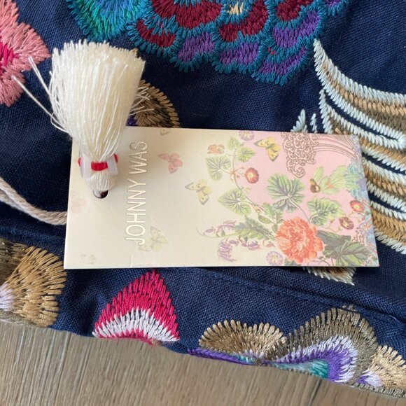 NWT! Johnny Was Navy Ethal Wide Strap Tote Bag J05524-E! - Picture 3 of 7